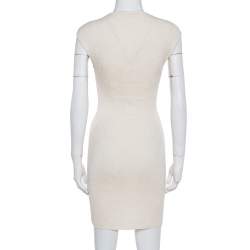 Pre Owned Alexander McQueen Cream Jacquard Knit Fitted Dress S