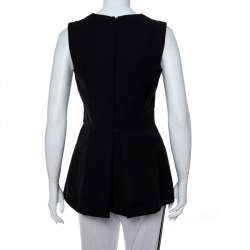 Alexander McQueen Black V Neck Sleeveless Peplum Top M