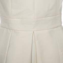 Alexander McQueen Cream V Neck Sleeveless Peplum Top M