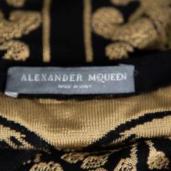 Alexander McQueen Black Floral Pattern Knit Sleeveless Bodycon Dress S