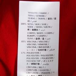 Pre Owned Alexander McQueen Red Silk & Knit Flared Off Shoulder Maxi Dress M