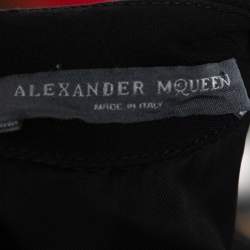 Pre Owned Alexander McQueen Black Wool & Silk Sleeveless Peplum Top S