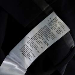 Pre Owned McQ by Alexander McQueen Navy Blue Wool Leather trim Detail Straight Leg Trousers XL