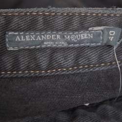 Alexander McQueen Vintage Dark Grey Sanded Denim Straight Leg Jeans S
