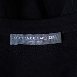 مملوكة مسبقًا توب أليكساندر ماكوين بلا أكمام تريكو مزخرف غلوري ذهبي أسود مقاس وسط (ميديوم)