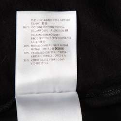 مملوكة مسبقًا توب أليكساندر ماكوين بلا أكمام تريكو مزخرف غلوري ذهبي أسود مقاس وسط (ميديوم)