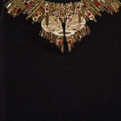 مملوكة مسبقًا توب أليكساندر ماكوين بلا أكمام تريكو مزخرف غلوري ذهبي أسود مقاس وسط (ميديوم)