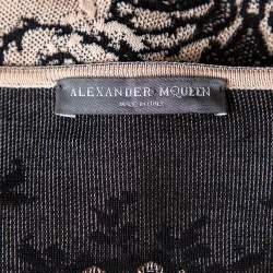 مملوكة مسبقًا فستان أليكساندر ماكوين تريكو جاكار بيج وأسود مقاس متوسط - ميديوم