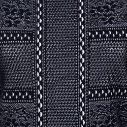 Pre Owned Alexander McQueen Navy Blue Lace Knit Full Circle Sleeveless Dress M