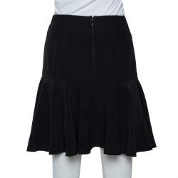 Pre Owned Alexander McQueen Black Crepe Skater Mini Skirt M