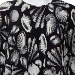 Alexander McQueen Black Shell Printed Silk Oversized Mini Dress M