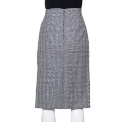 Pre Owned تنورة أليكساندر ماكوين برينس أوف والز نمط مربعات قصه مستقيمة صوف رصاصي مقاس وسط (ميديوم)