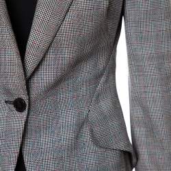 Pre Owned Alexander McQueen Grey Wool Prince of Wales Check Patterned Blazer S