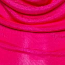 مملوكة مسبقًا Alexander McQueen Pink Knit Cross Back Detail Midi Dress L