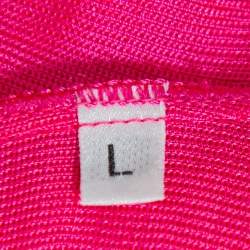 مملوكة مسبقًا Alexander McQueen Pink Knit Cross Back Detail Midi Dress L