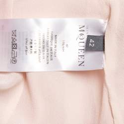 Pre Owned Alexander McQueen Light Pink Crepe Ruffle Sleeve Paneled Maxi Dress M