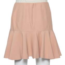 Alexander McQueen Beige Crepe Ruffle Mini Skirt S