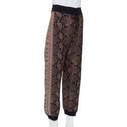 مملوكة مسبقًا Alexander McQueen Snake Skin Pattern Jacquard Knit Jogger Pants XL