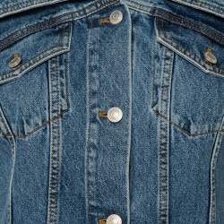 Pre Owned Alexander McQueen Blue Denim Cold Shoulder Jacket M