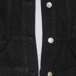 مملوكة مسبقًا جاكيت أليكساندر ماكوين دانتيل مطرز ودنيم أسود تنورة فوقيه مقاس صغير (سمول)