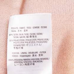 Pre Owned Alexander McQueen Light Pink Perforated Mesh Ruffled Mini Dress M