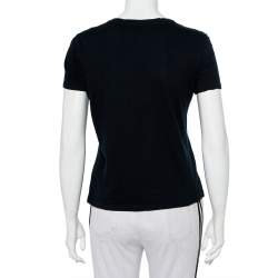 Pre Owned Alexander McQueen Midnight Blue Skeleton Printed Cotton Crewneck T-Shirt S