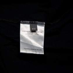 Pre Owned Alexander McQueen Midnight Blue Skeleton Printed Cotton Crewneck T-Shirt S