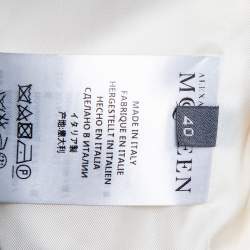 Alexander McQueen Cream Wool & Silk Sleeveless Peplum Top S