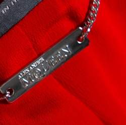 Pre Owned Alexander McQueen Red Crepe Suit M