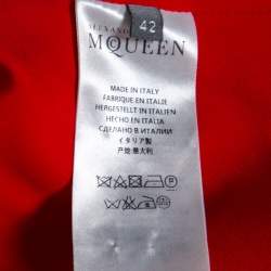 Pre Owned Alexander McQueen Red Crepe Suit M