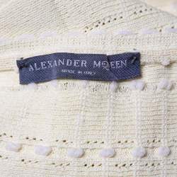 Pre Owned Alexander McQueen Yellow Knit Flared Off Shoulder Dress L