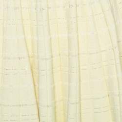 Pre Owned Alexander McQueen Yellow Knit Flared Off Shoulder Dress L