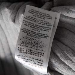 Pre Owned Alexander McQueen Silver Lurex Knit Plunging Neckline Gown S