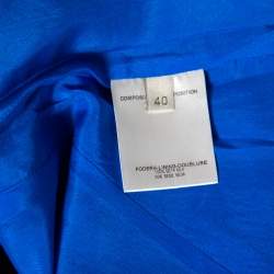 Pre Owned Alexander McQueen Blue Silk Satin Pencil Dress S
