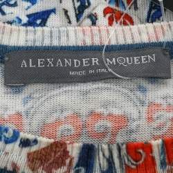 Pre Owned Alexander McQueen Multicolor Printed Wool Sheath Dress L