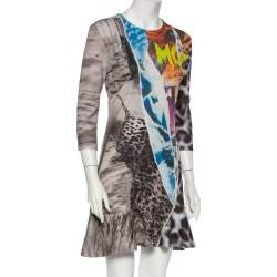 Pre Owned McQ by Alexander McQueen Multicolor Printed Knit Mini Dress L