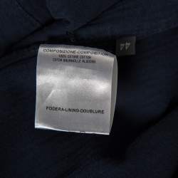 Pre Owned جاكيت أليكساندر ماكوين دينم أزرق بسحاب خط مائل مقاس متوسط - ميديوم 