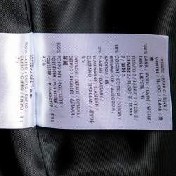 Pre Owned Alexander McQueen Black Wool Felted Velvet Detail Cape Over Coat M