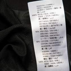 Pre Owned توب أليكساندر ماكوين ببلوم حرير طباعة أب سيشن أسود مقاس متوسط