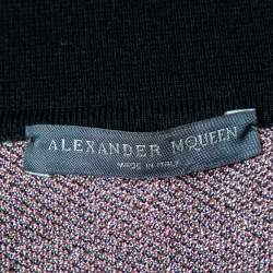 Pre Owned Alexander McQueen Black Obsession Intarsia Knit Pencil Skirt M