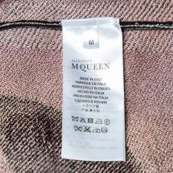 Pre Owned Alexander McQueen Black Obsession Intarsia Knit Pencil Skirt M