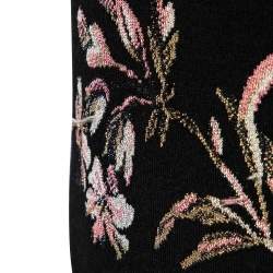 Pre Owned Alexander McQueen Black Obsession Intarsia Knit Pencil Skirt M