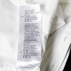 Pre Owned قميص أليكساندر ماكوين بيبلوم قطن أبيض تفاصيل حافة غير متماثلة مقاس متوسط - ميديوم 