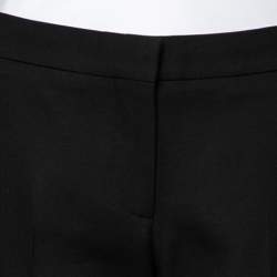 Pre Owned Alexander McQueen Black Wool And Silk Cropped Trousers M