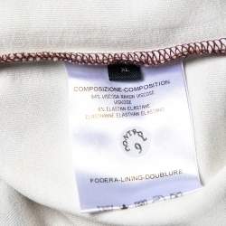 Pre Owned Alexander McQueen Multicolor Rose Petal Printed Knit Skirt XL