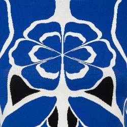 مملوكة مسبقًا Alexander McQueen Blue Floral Intarsia Knit Top S