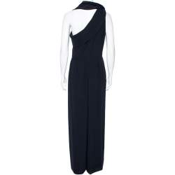 Alexander McQueen Black Crepe One Shoulder Jumpsuit M