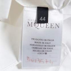 Pre Owned قميص أليكس اندر ماكوين قطن أبيض موزين ترصيع أزرار أمامية مقاس وسط (ميديوم)