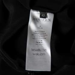 Pre Owned Alexander McQueen Black Crepe Pleated Detail Maxi Skirt M