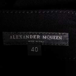 Pre Owned Alexander McQueen Black Denim Contrast Detail Skinny Jeans S